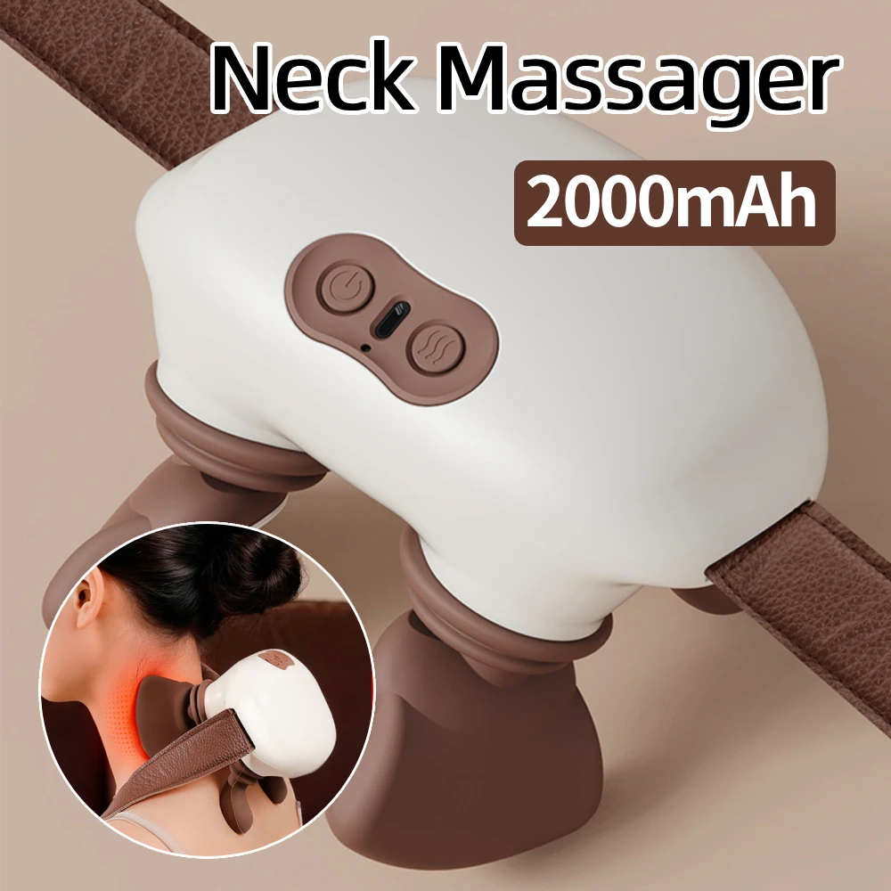 

Массажер для шеи и плеч, глубокие ткани шиацу, массажер для спины, шейного отдела позвоночника, бионический подогрев, снятие усталости, расслабление мышц ﻿ 2-уровневое жарко