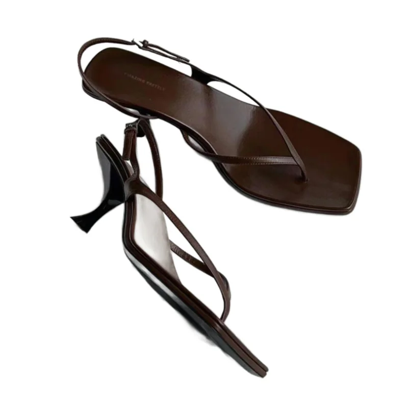 Gattino Sandali con tacco alto Donna Infradito Scarpe con punta quadrata Pantofole Clip Toe Designer 2025 Nuova estate Scarpe da sera sexy alla moda