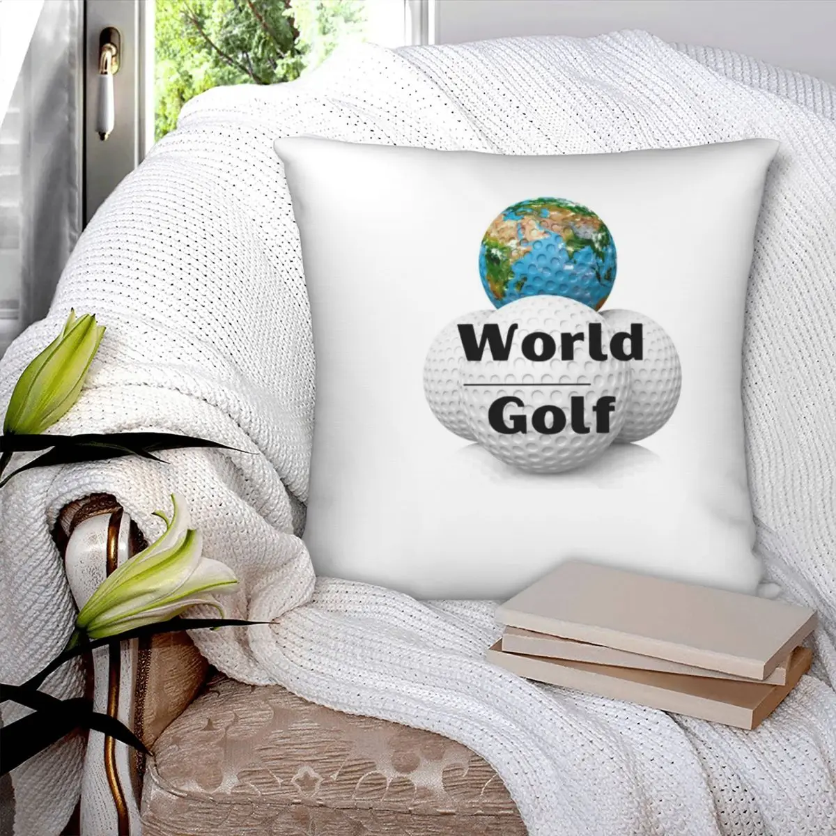 Be A World Golfer Square Pillowcase Polyester Pillow Cover Velvet Cushion Zip Decorative Comfort Throw Pillow For Home Car