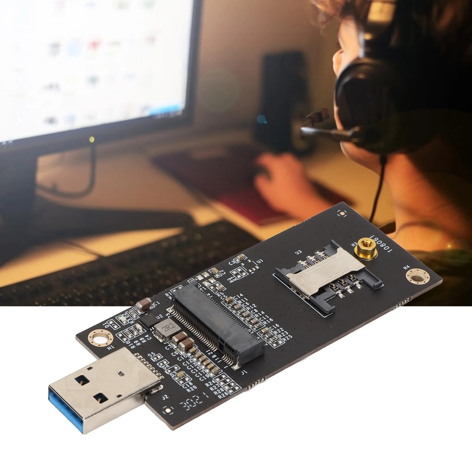 M.2 to USB Adapter NGFF to USB 3.0 Adapter with SIM Card Slot Plug and Play Stability M.2 to USB Adapter for Windows for Linux