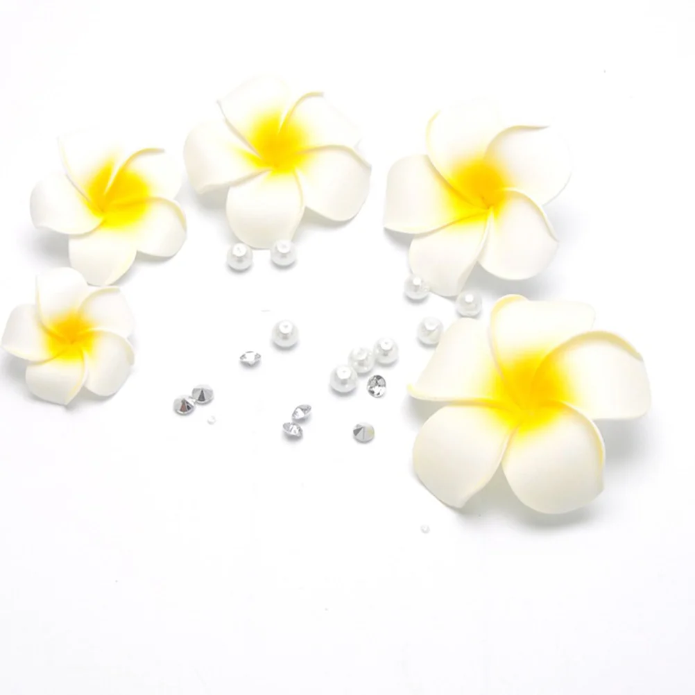 15 Pcs Hawaiian Decorations Flower Hair Clips Plumeria Flowers for Accessories Headgear