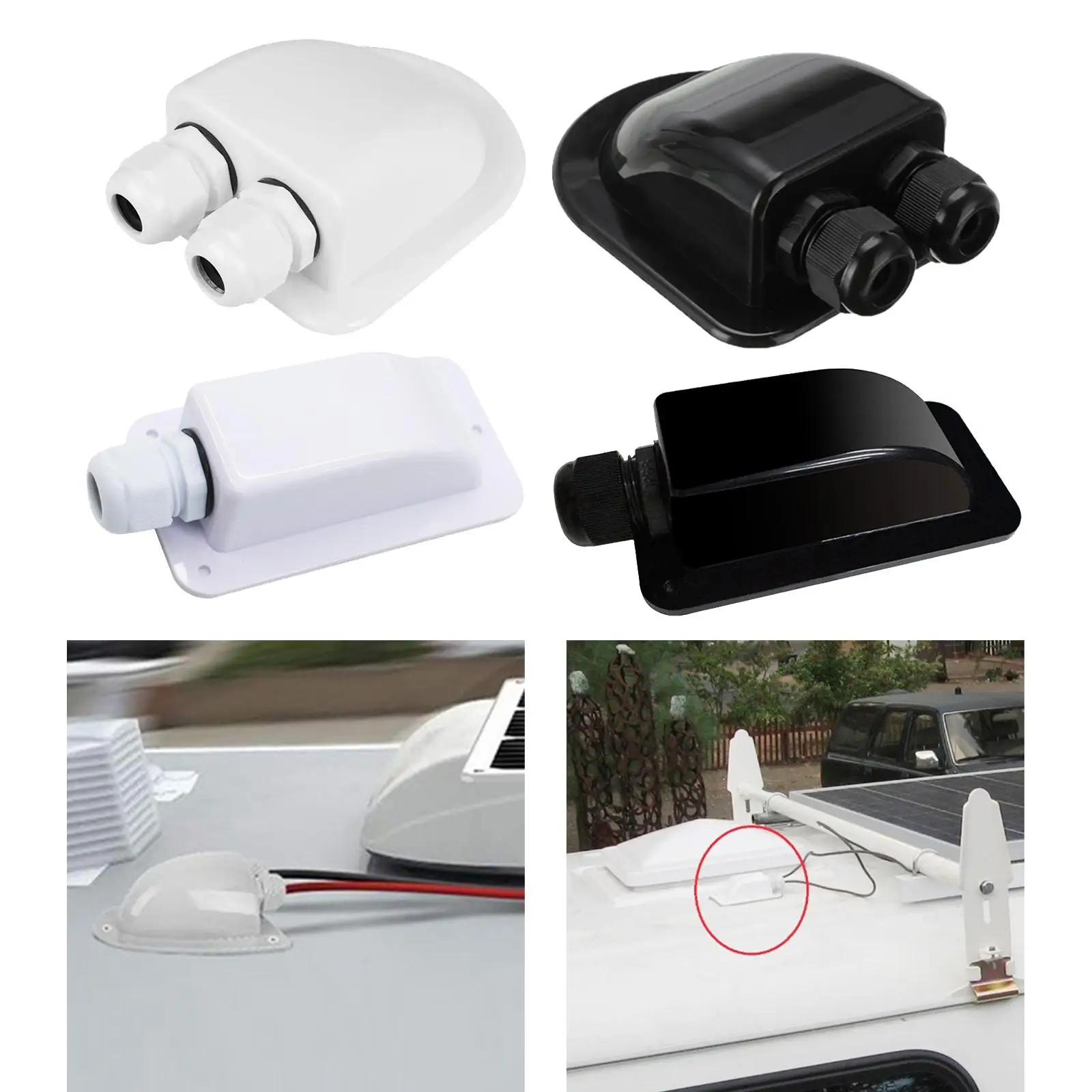 

ABS Waterproof Roof Cable Entry Gland Box Double Single for Solar Panels on Caravan Motorhome Camping RV