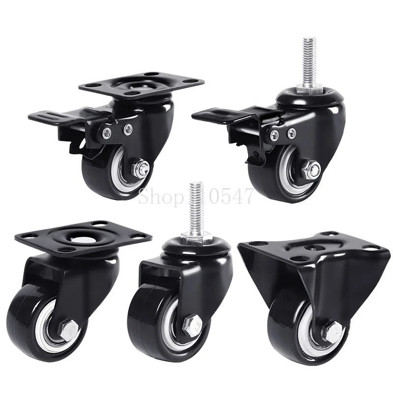 1.5-5 Inch Polyurethane Swivel Caster M6/M8-M12 Screw For Furniture Wheel Caster Wheels 360° Caster Wheel Industrial With Brake