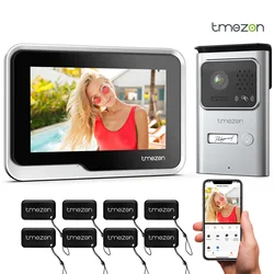 TMEZON Videocitofono WiFi a 2 fili Touch screen da 7 pollici con campanello cablato 1080P APP 3 in1/scheda magnetica/monitor Tuya