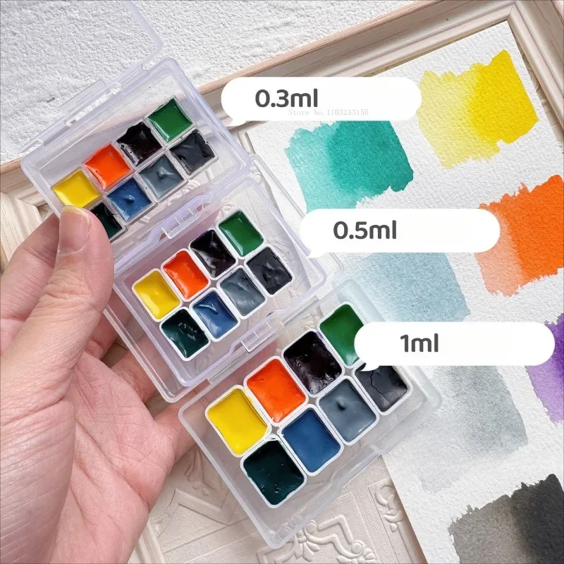 8 Colors Windsor Newton New Color Pigment Subpackage Solid Watercolor Set Artist's Art Supplies Hand Painted Illustration Paint