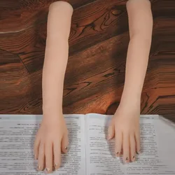 Female Nail Practice Hand Finger Bendable Long Hand Mannequin Arm Soft TPE Hand Model For Photograph Jewelry Display