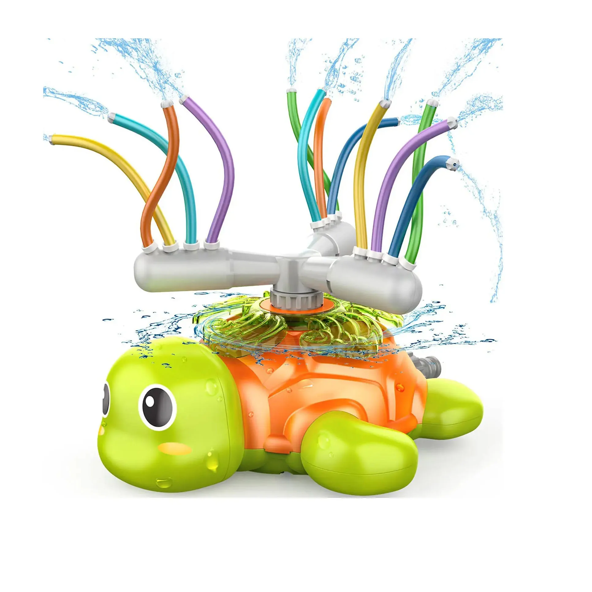 

Sprinkler for Kids, Water Toys Spinning Turtle Sprinklers Outdoor Toys with 12 Wiggle Tubes, Kids Sprinkler for Yard Games