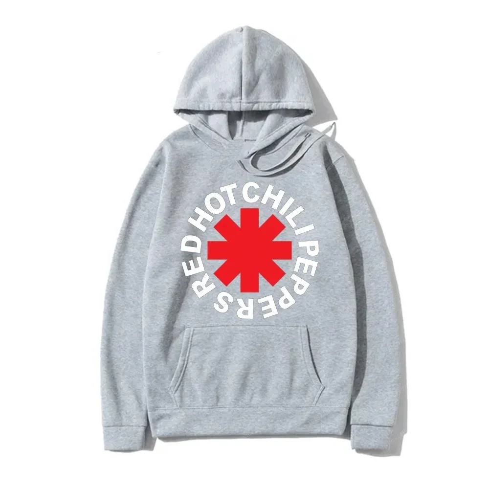 2025New ملابس الهيب هوب الأحمر الساخن الفلفل هوديي المرأة الرجال البلوز ريترو روك باند الشارع الشهير الخريف والشتاء القطن الخالص