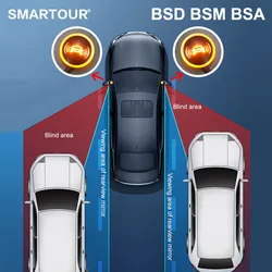 SMARTOUR BSM BSA 24Ghz Millimeter Wave-Radar Blind Spot Monitor Driving Safety Lane Change Assist Assistant BSD Driving Safety