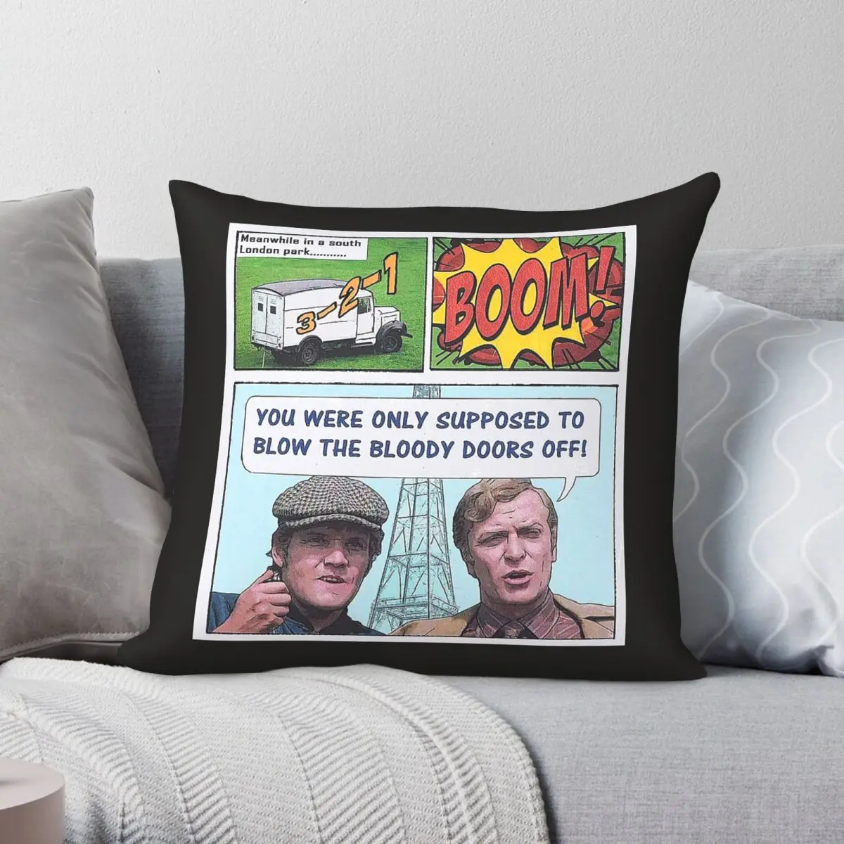 Bloody Doors Italian Job Square Pillowcase Polyester Linen Velvet Pattern Zip Decor Pillow Case Sofa Cushion Cover