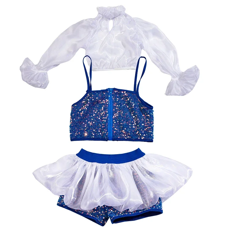 Modeling Stage Walking Tide Clothes Kids Sequins Hip Hop Jazz Dance Street Dance Costume Girls Children Cool Performance Costume