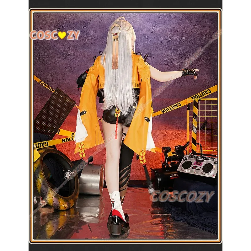 Zenless Zone Zero Anime Costume Yixuan Wig Sexy Jumpsuit Chinese Styles Coat Uniform Yellow Coat Shoe Cover Accessories