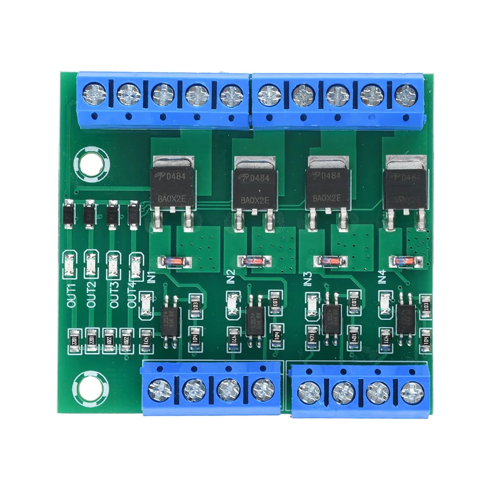 DC 3-20V 4 Channel MOS Tube PWM Optocoupler Isolation Drive Module Amplification Circuit Board Driver Board for Motor LED Light
