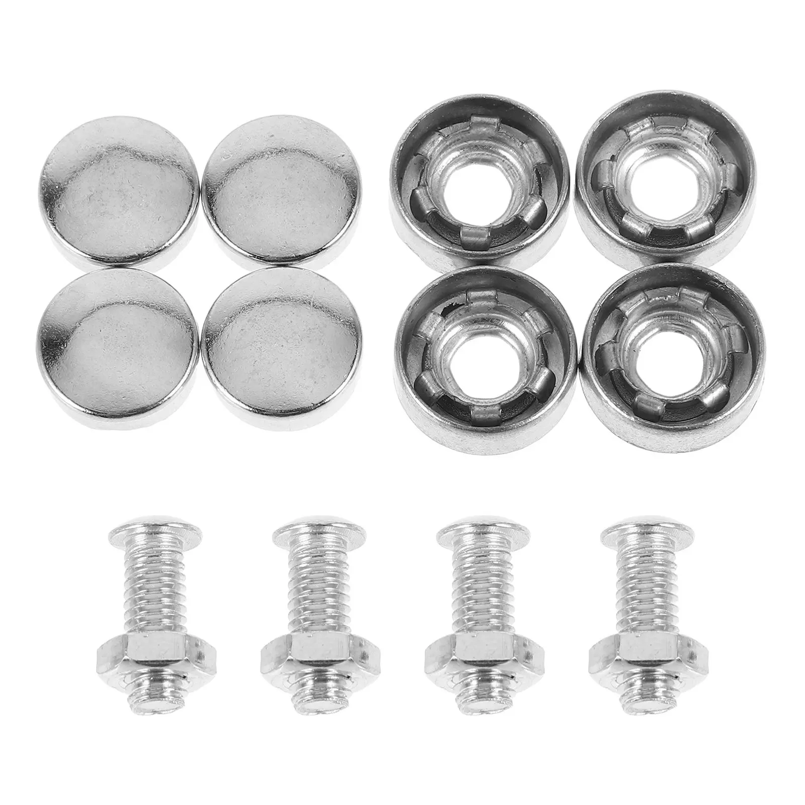 

1Set Car Plate Screws Anti Theft License Plate Bolts Security Metal Fasteners Decorative Screw Caps Kit Universal