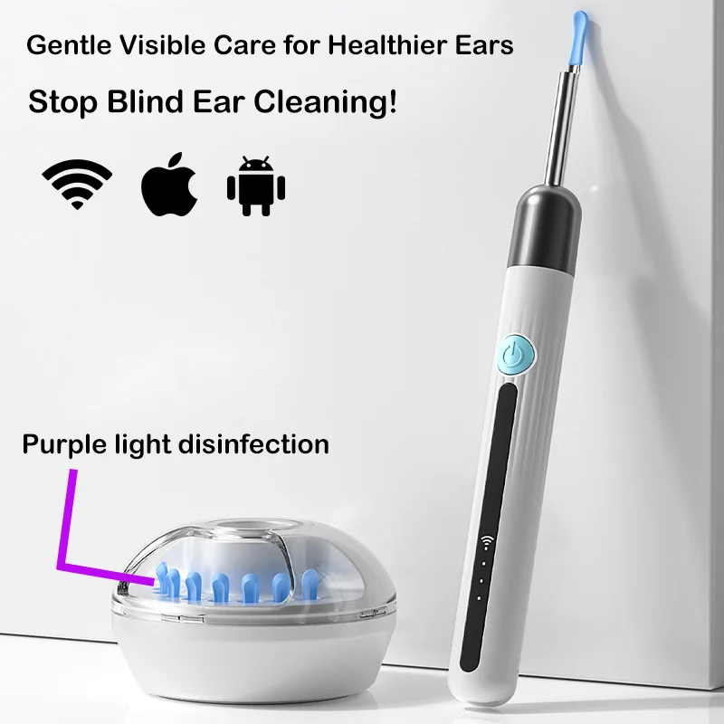 

4,2 мм камера для ушей, Wi-Fi, визуальный инструмент для чистки ушей в реальном времени, инструменты для удаления ушной серы для iOS/Android, 6 светодиодов, эндоскоп для чистки ушей