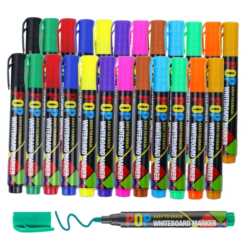 8/12-FARBEN Whiteboard-Marker-Set, abwischbar, nachfüllbar, schnell trocknend, geruchsarm, hohe Kapazität, für Büro, Konferenzen, Bildungsartikel