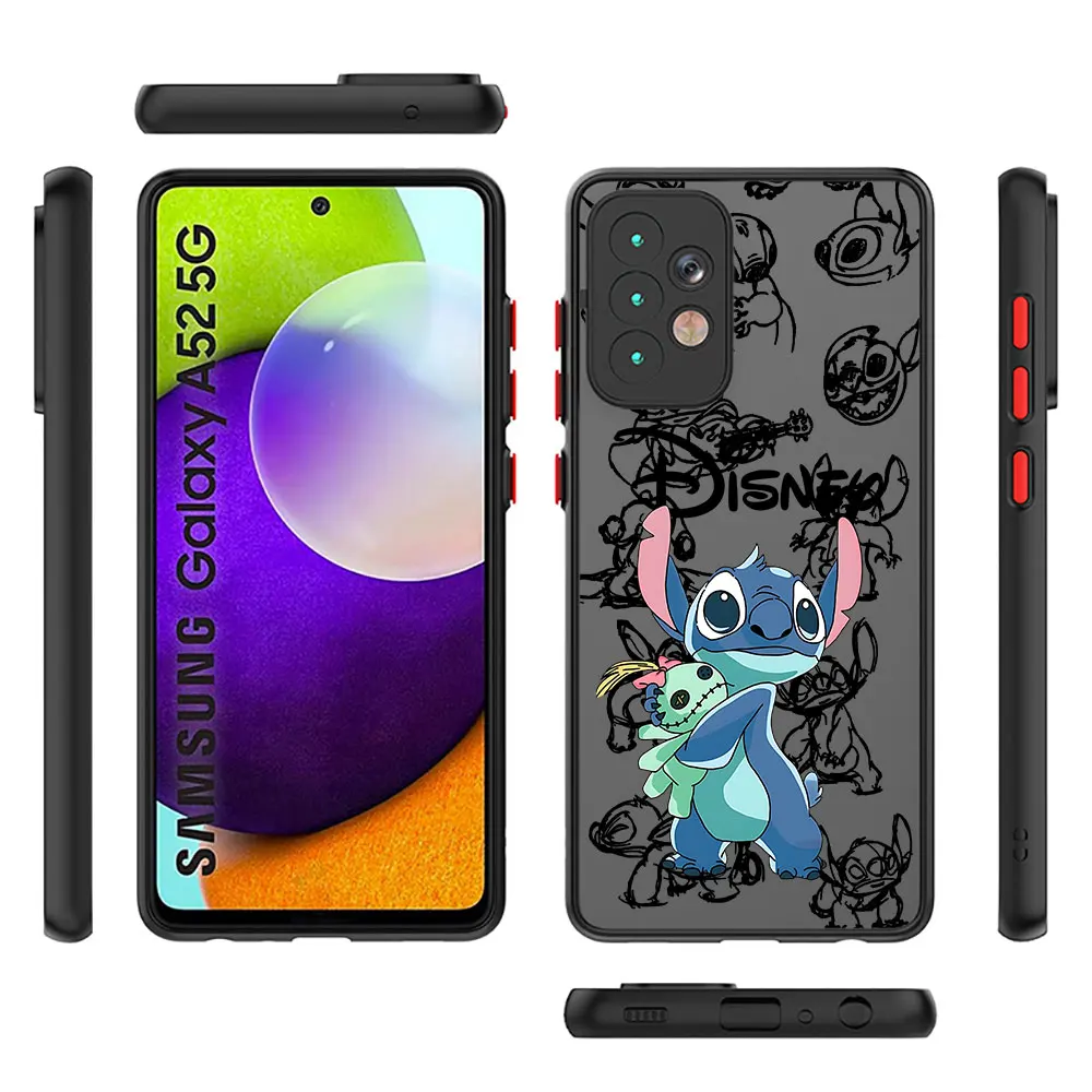 Hard PC Soft Phone Case for Samsung Galaxy S22 Plus S24 Ultra S10 Lite S21 S20 FE S9 S23 Ultra Cover Lovely Disney Stitch