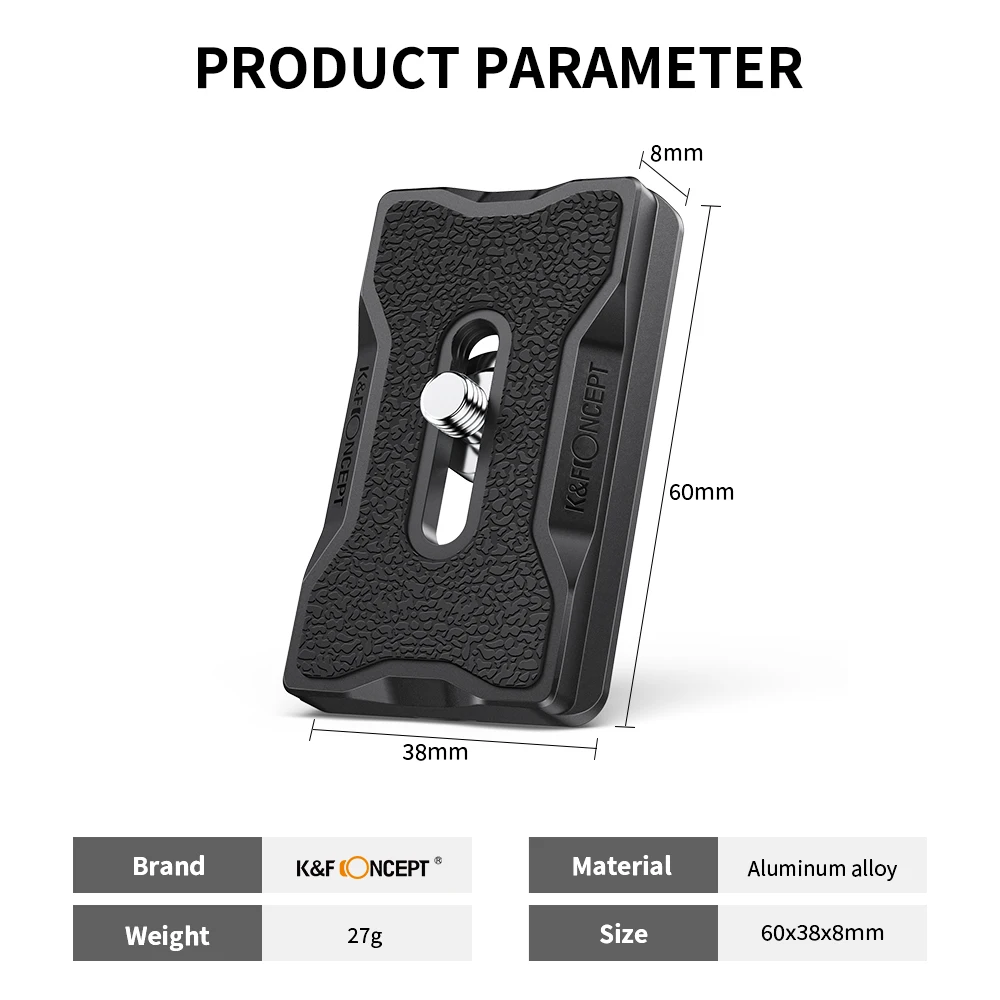 K&F Concept Aluminium Quick Release Plate with Standard 1/4\