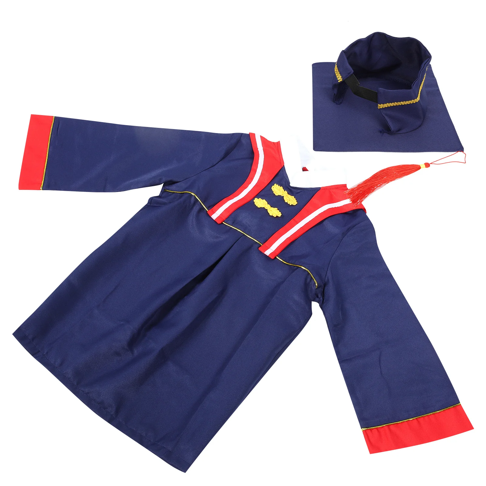 

1Set Preschool Academic Dress Graduation Outfit Boy Gown Hat Suitable 120cm Height Kid Doctoral Cap Graduation Celebration