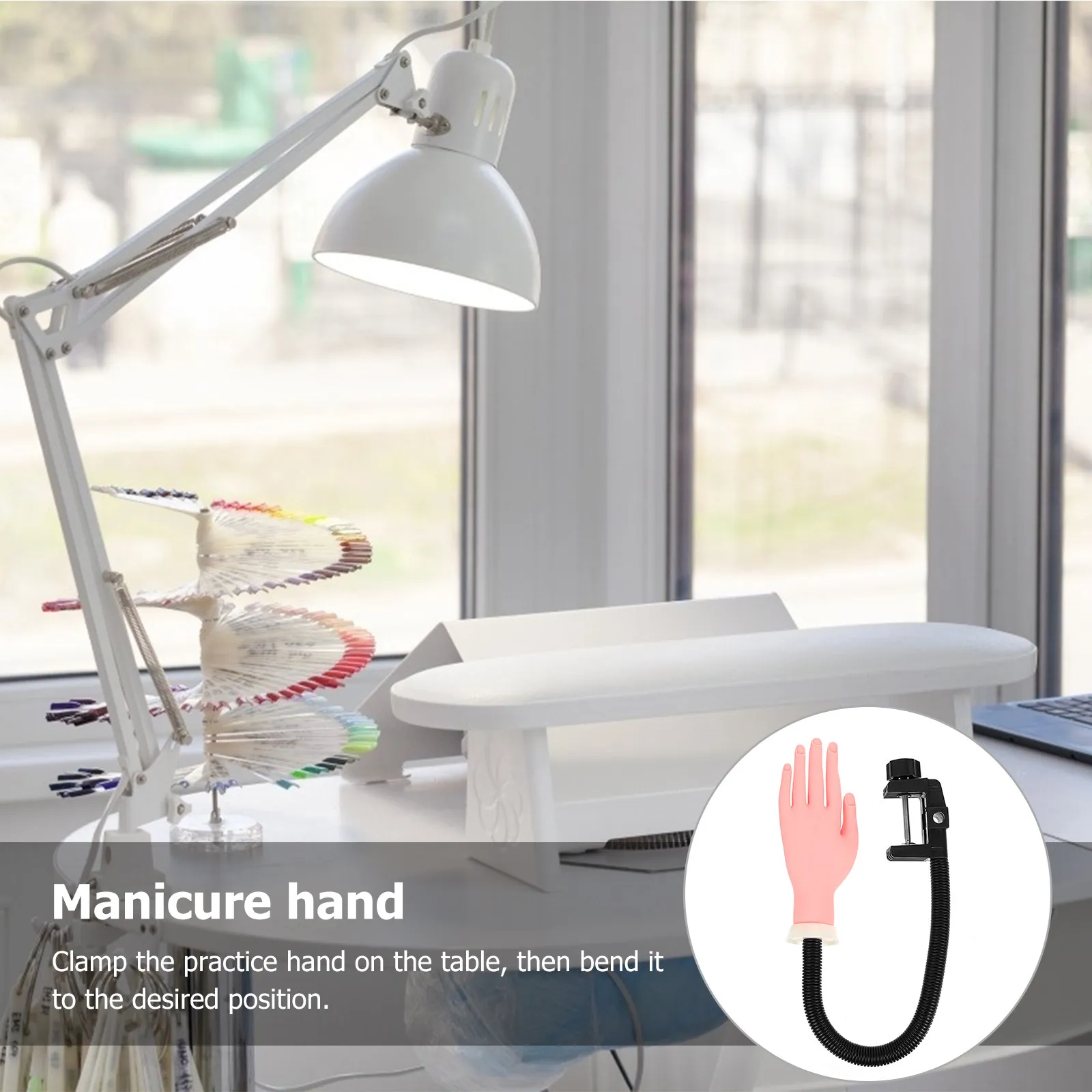 

1pc Nail Practice Hand Flexible Reusable For Acrylic Gel Training Manicure Fake Hand Adjustable Sturdy