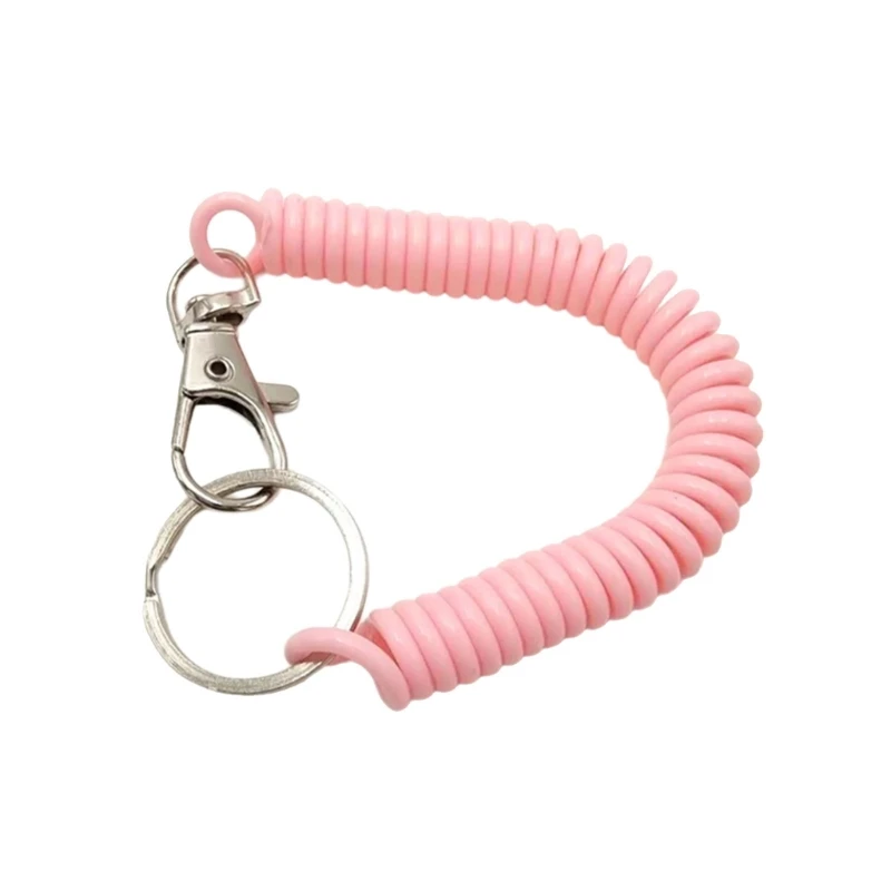 

652F Plastic Coil Spring Keychain with Stretchable Designs Portable Coil Key Accessories for Easy Carrying and Key Safety