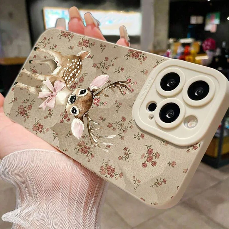 For Xiaomi 15T Case Deer Painted Beige Minimalist Phone Cases for Xiaomi Mi 11 Lite 5G 13T 13 12T 12 14 15 14T Pro Soft Cover - view 5