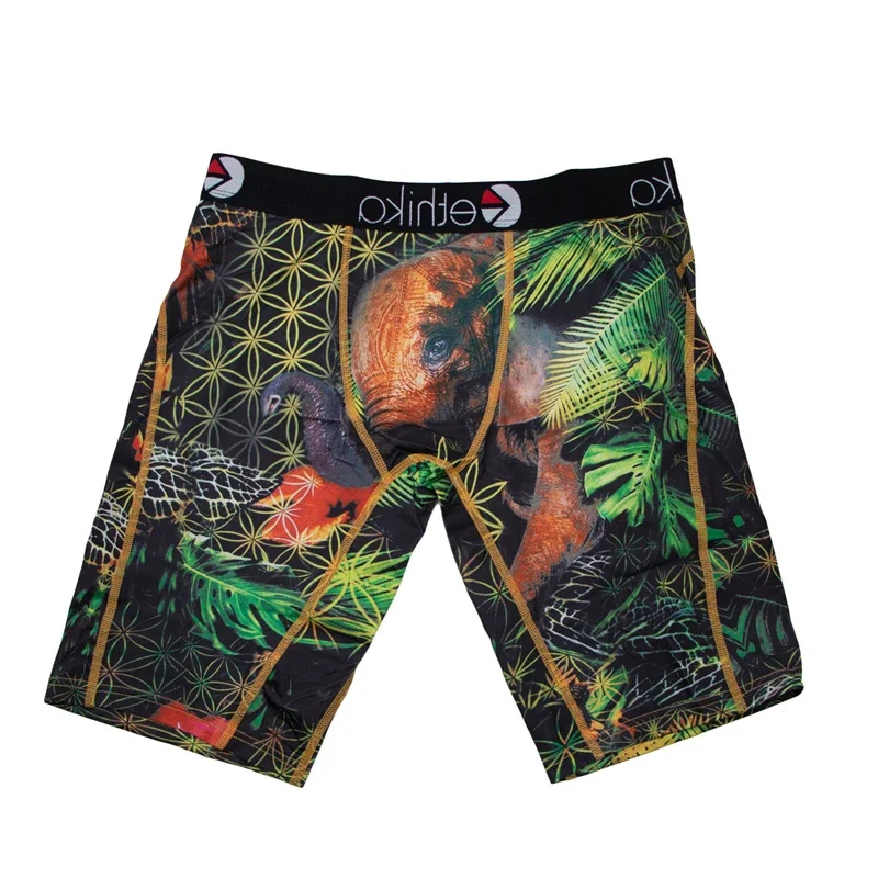 ETHIKA الرجال الملابس الداخلية الملاكمين الساخن تنفس مثير سراويل الملابس الداخلية السروال رجل موضة طباعة سراويل داخلية للرجال جذوع حجم كبير XXXL