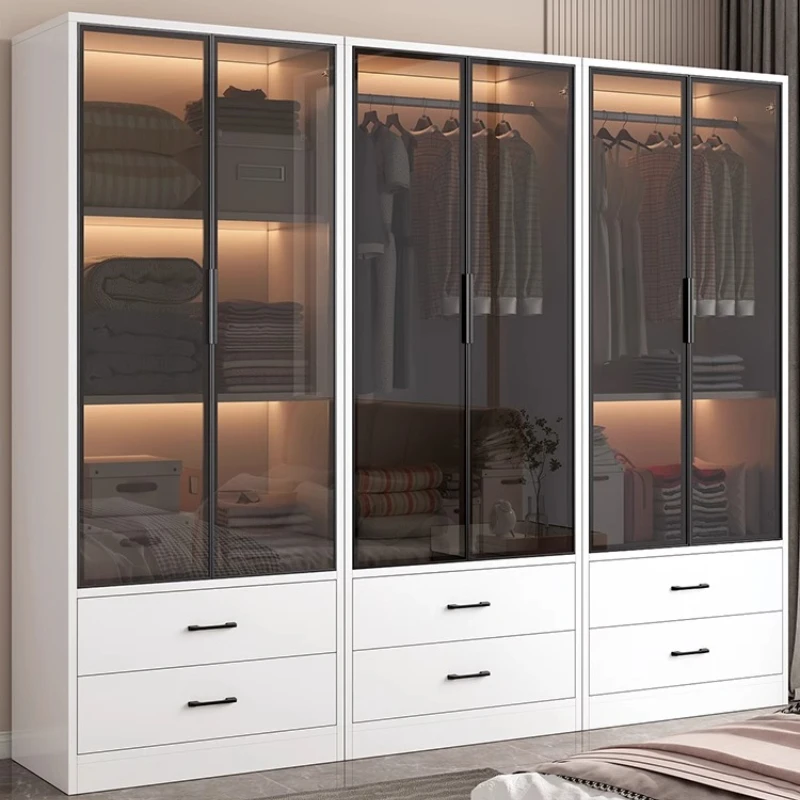 تصميم خزائن الفتيات عرض الزجاج الحديث خزانة واقفة تخزين غرفة نوم Roperos Para La Habitacion أثاث الصالون