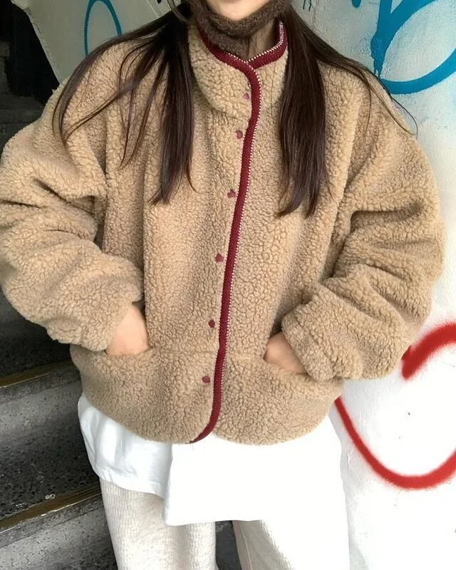 

2025 New Women Cotton Coat Winter Loose Fit Warm Outerwear Long Sleeve Commute Thickened Autumn Dongda Gate Style