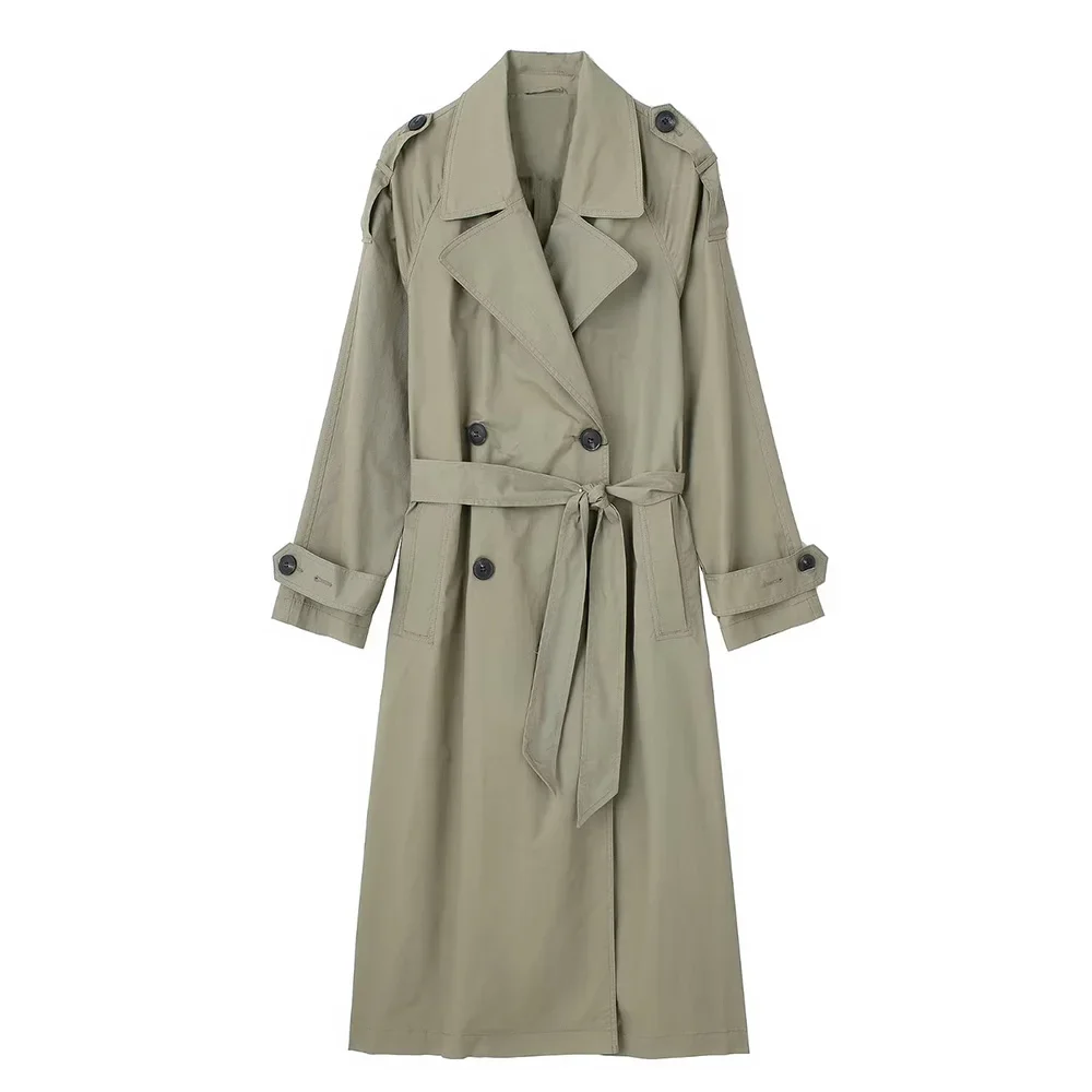 Willshela damesmode met riem effen dubbele rij knopen geul vintage revers hals lange mouwen vrouwelijke chique dame outfits