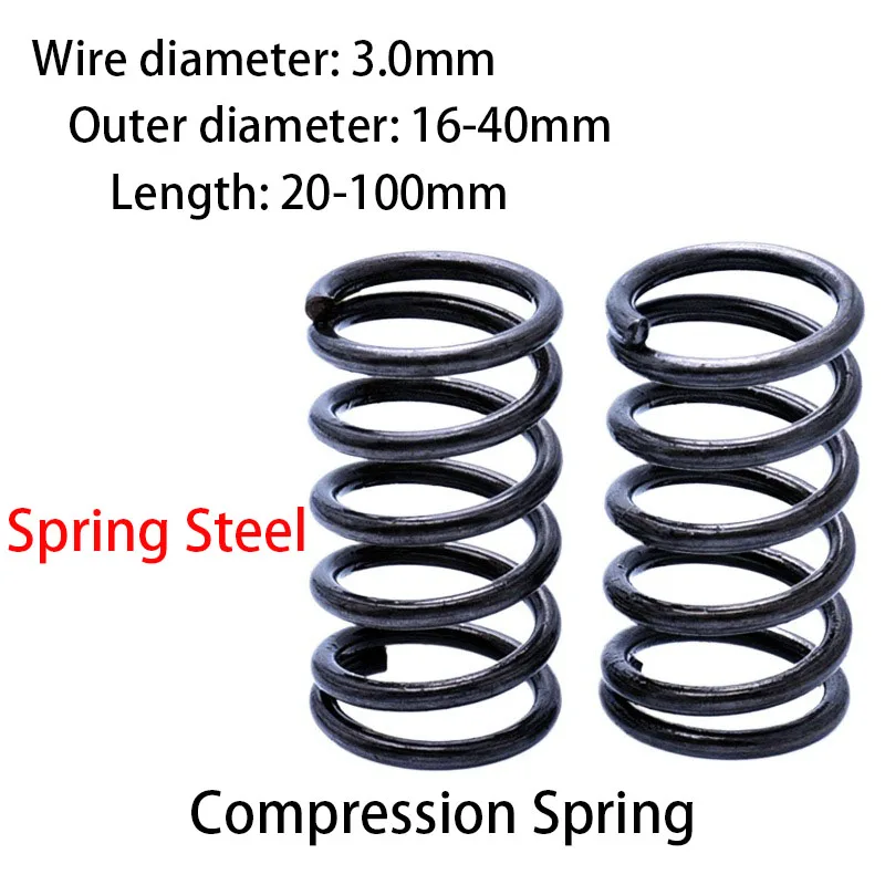 

Compression Spring 3.0mm Wire Diameter 16-40mm Outer Diameter 20-100mm Length Pressure Rotor Return Spring for Hardware