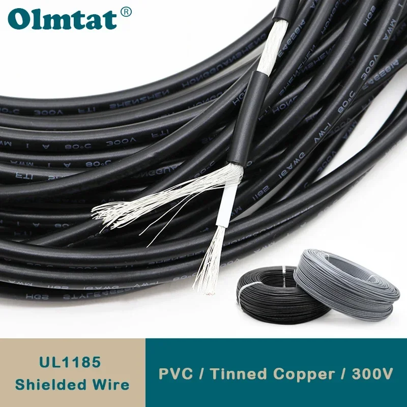 

5/10M UL1185 Shielded Wire 28 26 24 22 20 18 16 14 12 10 AWG Channel Audio Single Core 1C Electronic Copper Signal Shield Cable