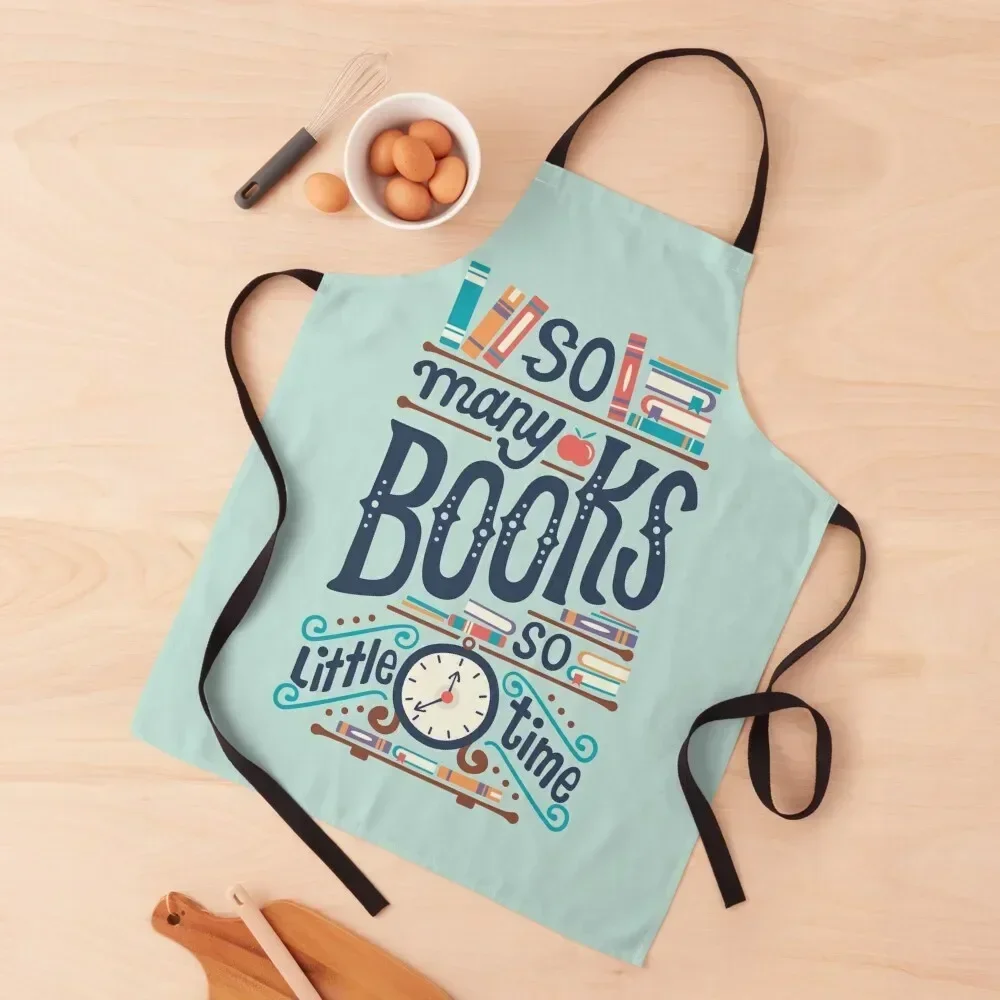 

So many books so little time Apron Barber Waterproof Kitchen Woman Men kitchen For Kitchen Women Apron