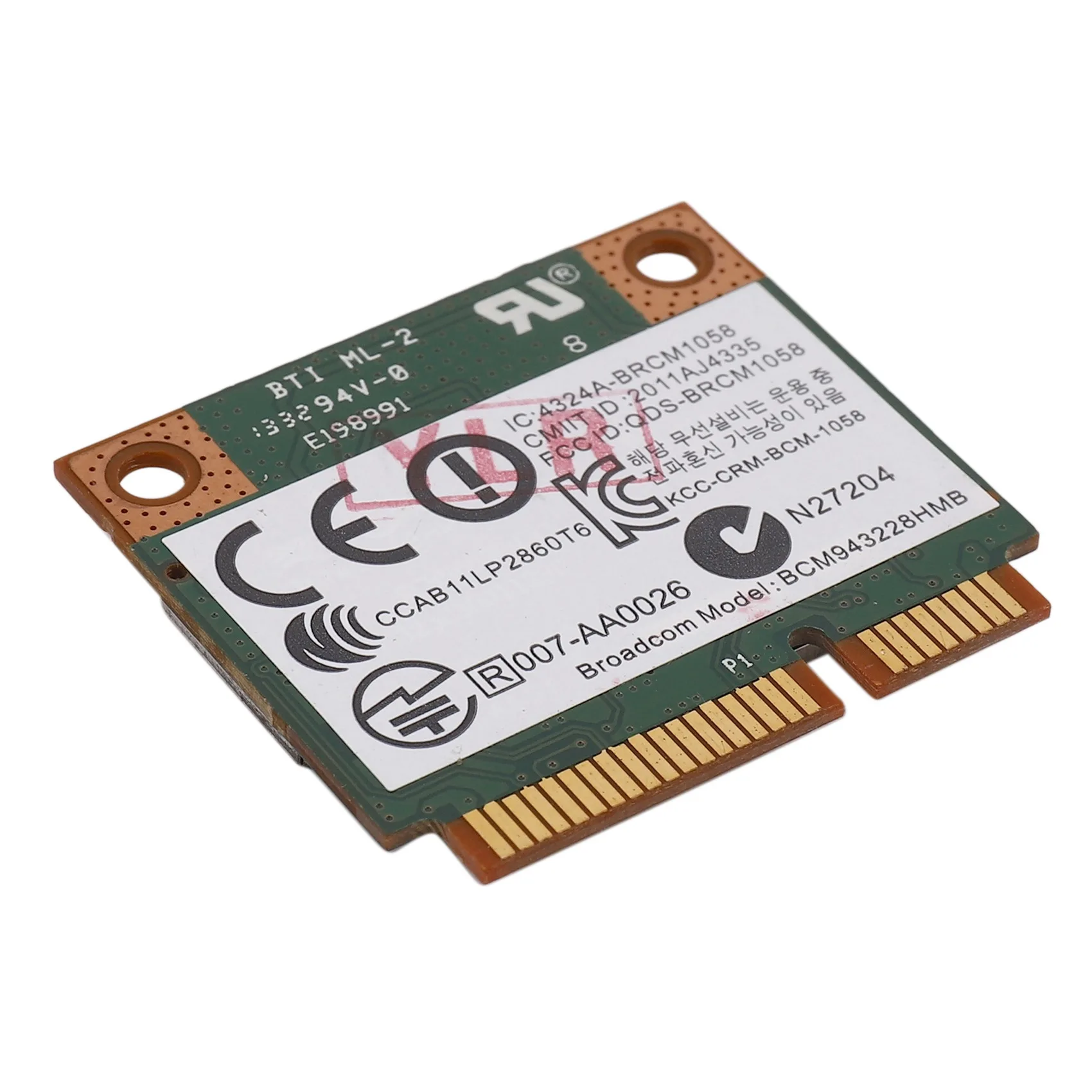 Dual Band 2.4+5G 300M 802.11A/B/G/N Wifi Bluetooth 4.0 Wireless Half Mini Pci-E Card For Hp Bcm943228Hmb Sps 718451-001