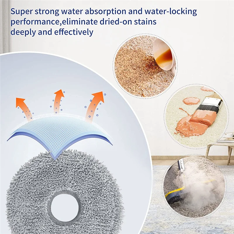 

-ABPO 8PCS Washable Mop Cloth For Xiaomi Robot Vacuum 3S B108CN /2Pro B113CN Robot Vacuum Cleaner Replacement Accessories Parts