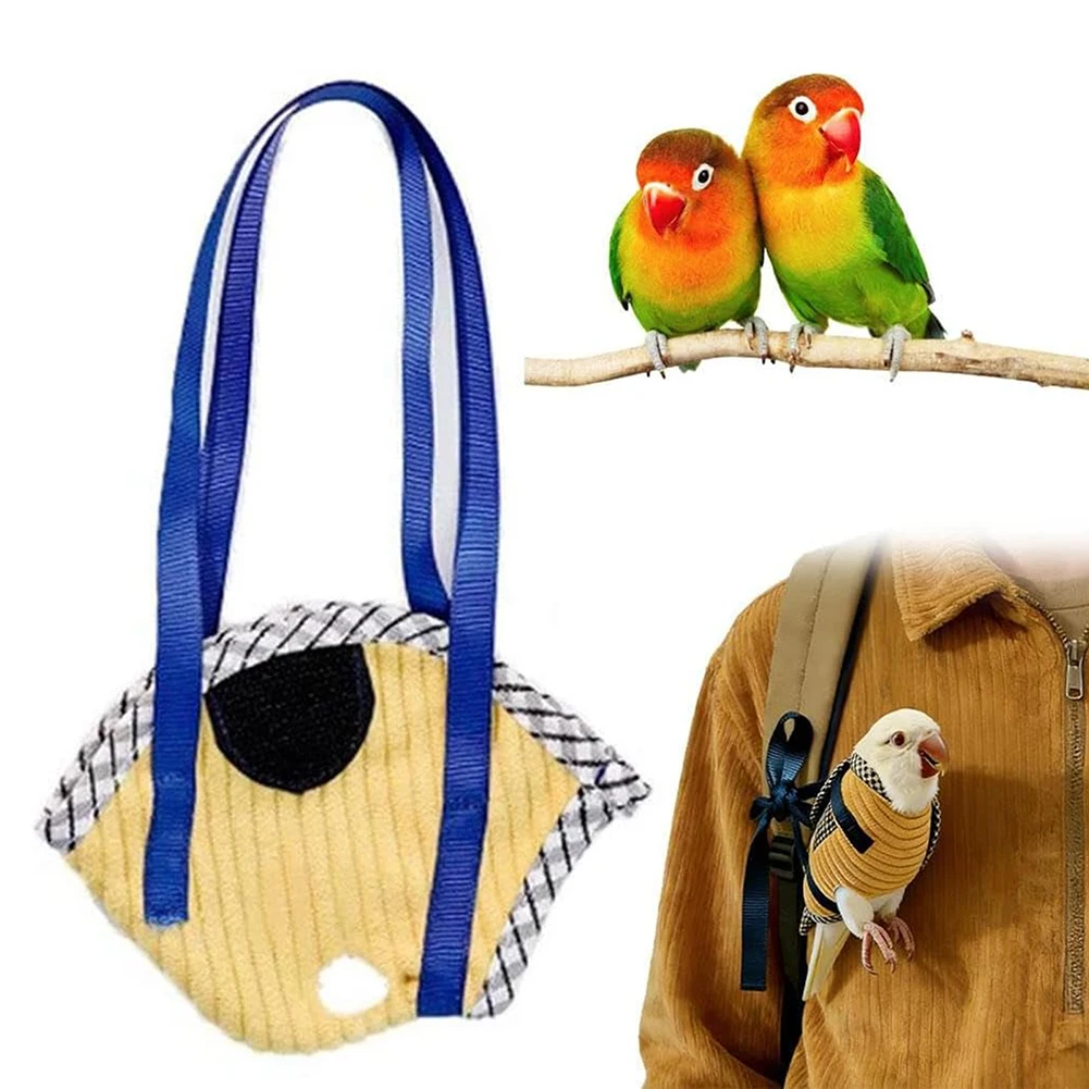 Parrots Travel Carrier Bag Anti-Escape Birds Backpack Breathable Mesh Lightweight Design Restrained Vest For Budgie Cockatiel