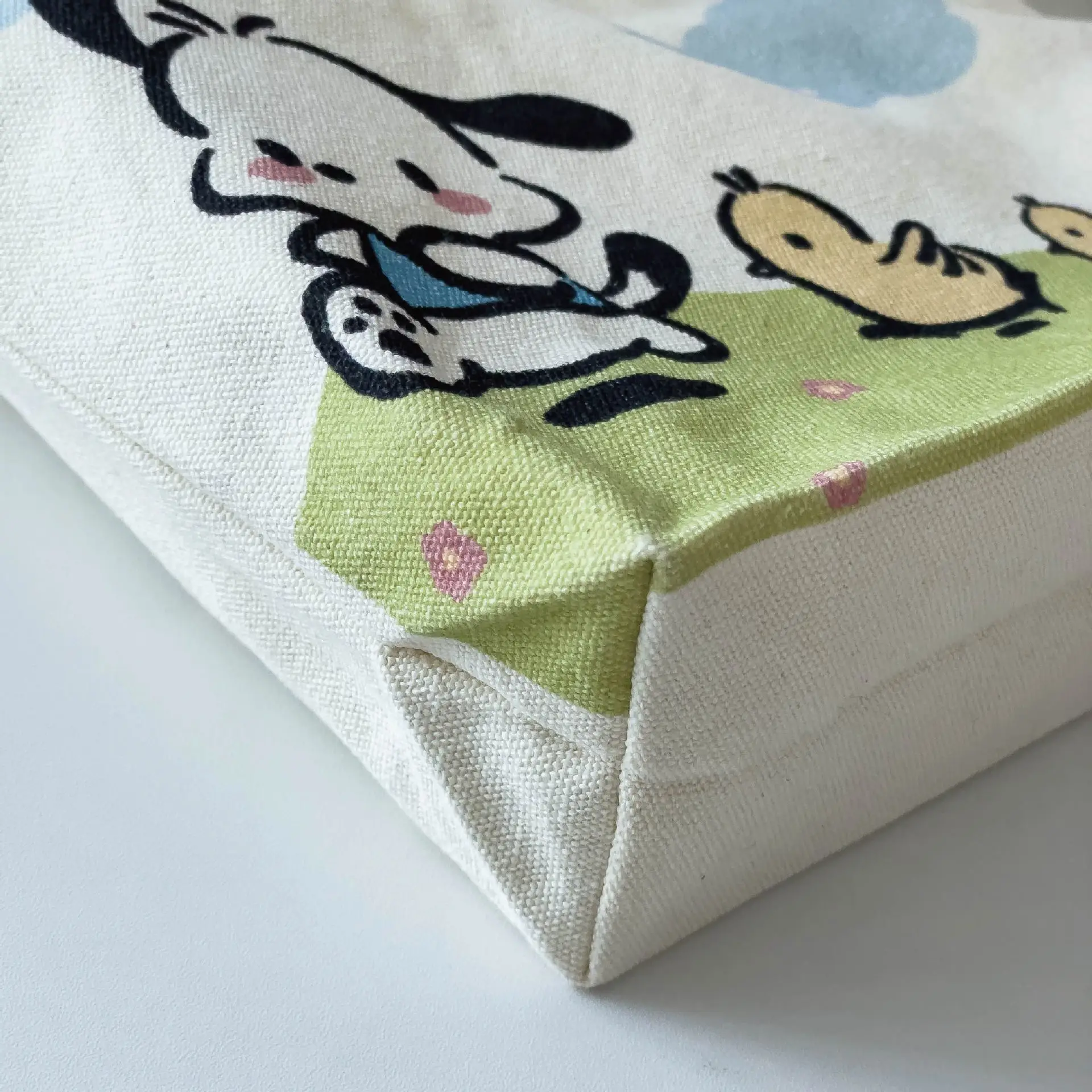 2025 New Sanrio Kuromi Storage Bag Cartoon Animation My Melody Pochacco Pattern Portable Canvas Student Casual Mini Handbag