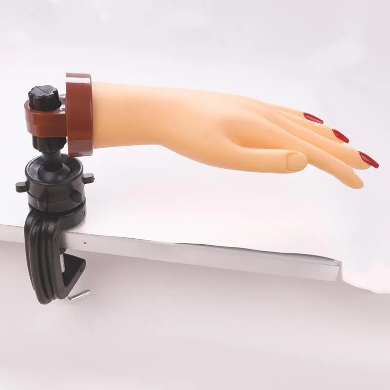 Hot [New] Nail Art Fake Hand Flexible Soft Adjustable Plastic Finger Practice Prosthetic Model Manicure Training Display Tool
