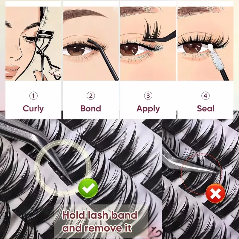 WINKLURE Rabbit Eyelash Cluster Serie Cartoon-Stil Wimpernbüschel Anime Fairy Einzelwimpernbüschel Nassformbare Wimpern – Detail 5