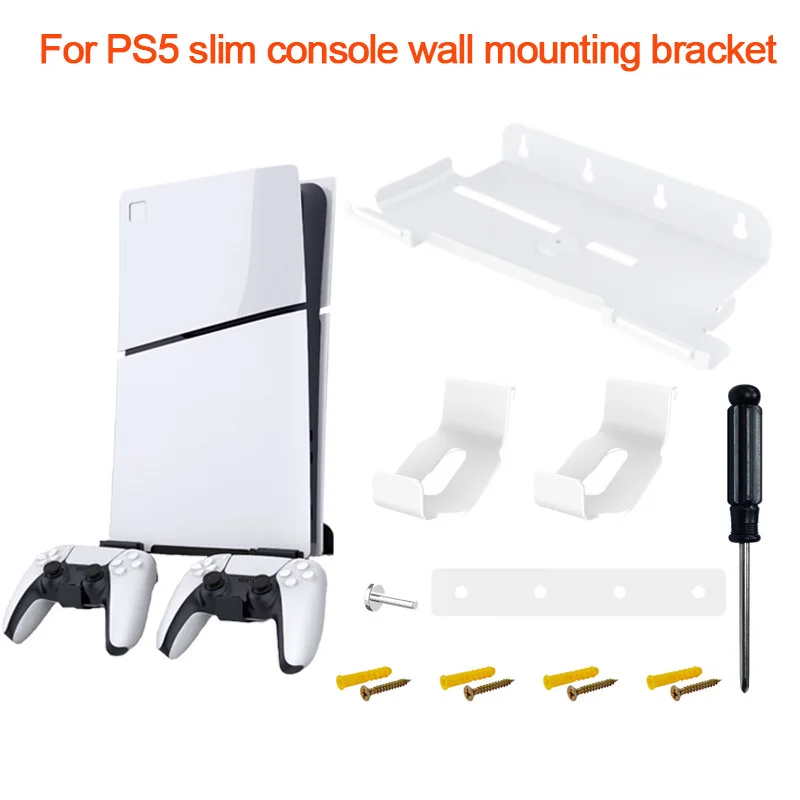 Para Sony PS5 Slim montado en la pared y controladores soporte Vertical Kits para Sony PS5 Slim consola de juegos y accesorios de Gamepad