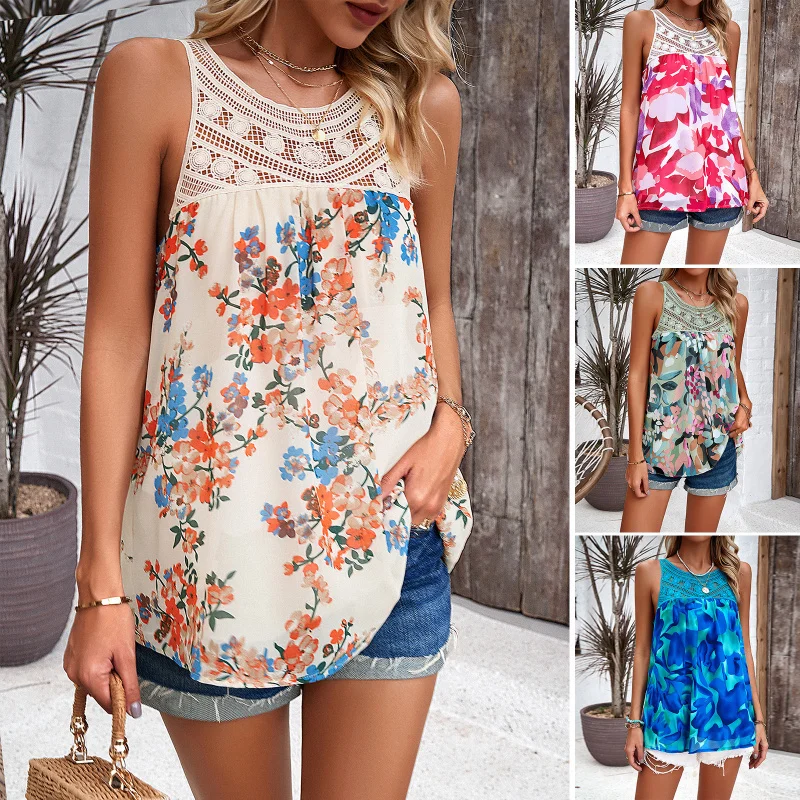 

Diyun Women'S Casual Sleeveless Round Neck Printed Top