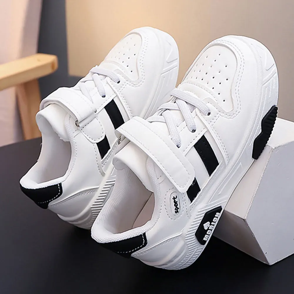 Fashion Sport Shoes For Children Boys Girls Spring Autumn White Board Shoes Kids Students Non-slip Soft Comfortable Casual Shoes