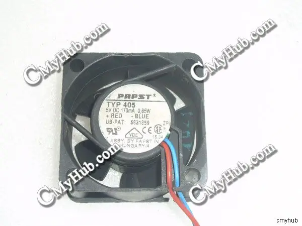 For Papst TYP 405 TYP405 US-PAT 5831359 DC5V 170mA 0.85W 4020 40mm 40x40x20mm 2pin Cooling Fan TYP 405 TYP405 US-PAT: 5831359