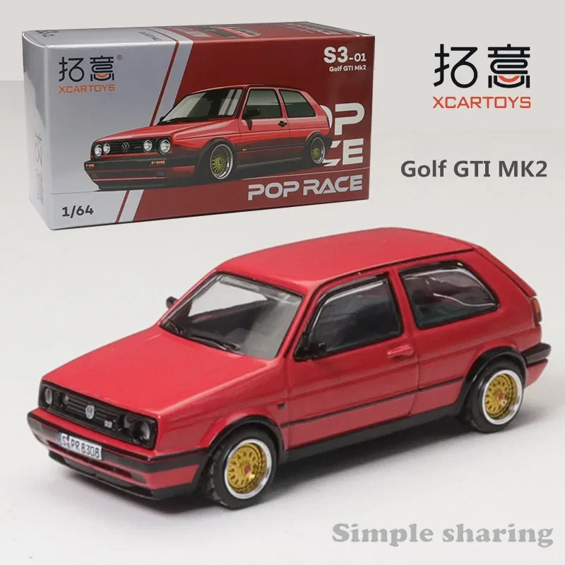 XCarToys 1/64 POPRACE GTI GTI Mk2 Red Alloy Diecast Model Car Toy Collection Gift