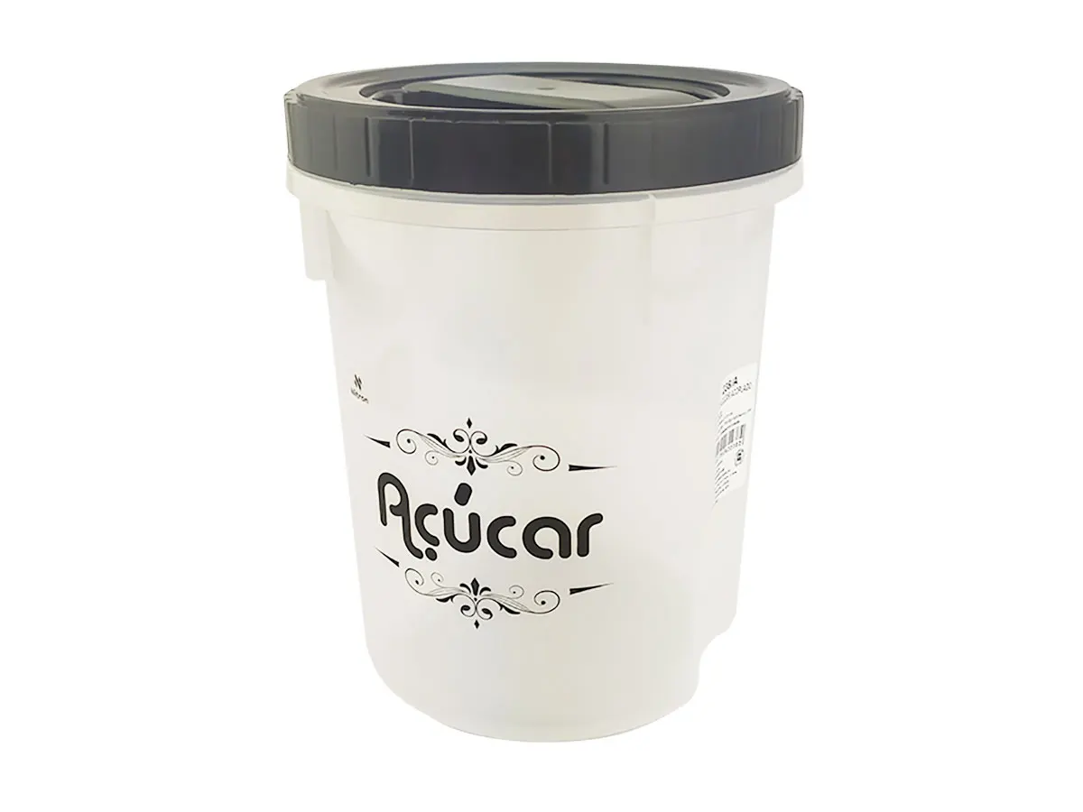 Pote de Açúcar Conservador de Alimento Redondo Acoplado Nitron C/ Tampa Rosca 2L Organizador Cozinha