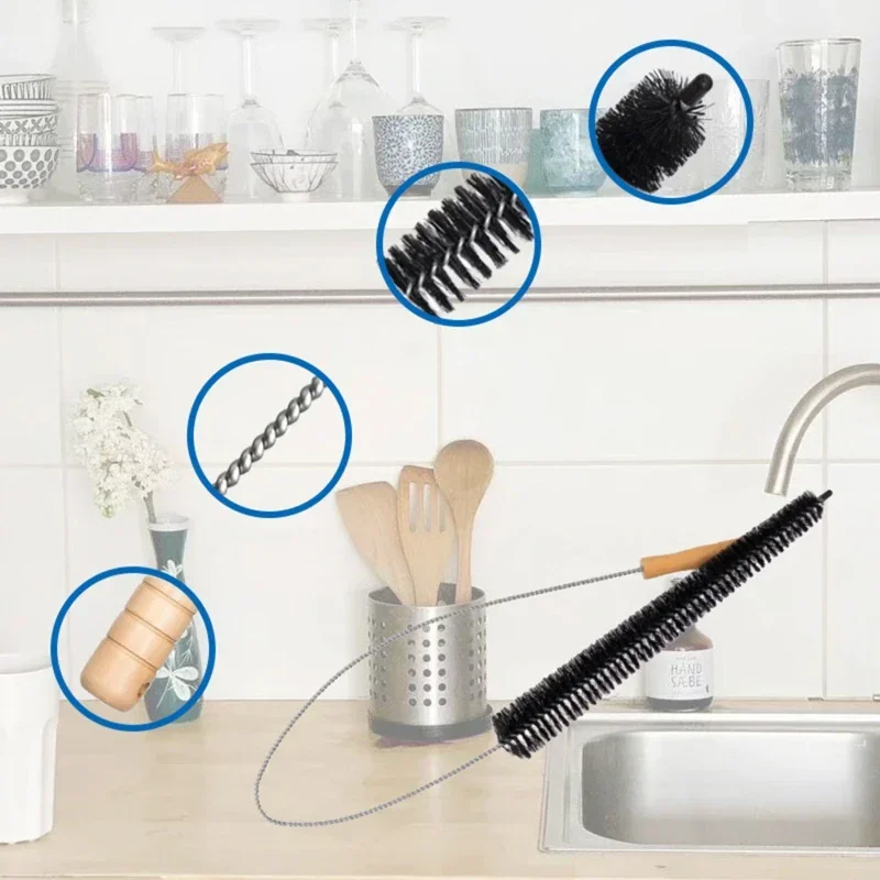 

1pc Cleaning Brush Flexible Long Multipurpose Duster Washing Machine Dryer With Wood Handle Cleaning Brushes Radiator Tools