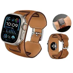 Leather Strap For Apple Watch Band Series 11 10 9 8 7 SE 3 46mm 42mm 44mm 40mm 38 41mm 45mm Bracelet For iWatch Ultra 3 2 1 49mm