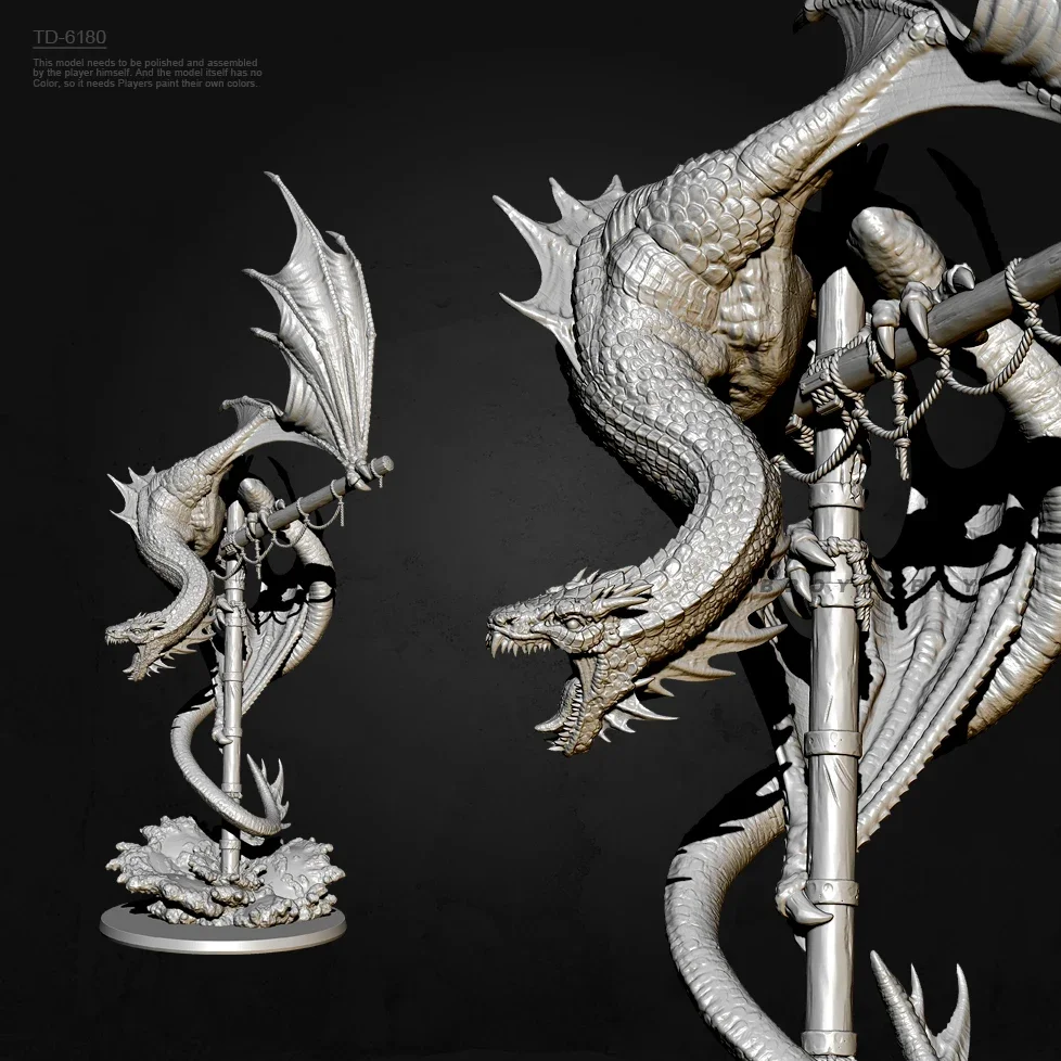 

H90mm 120mm 150mm Resin model kits figure colorless and self-assembled dragon（3D Printing ） TD-6180/3D