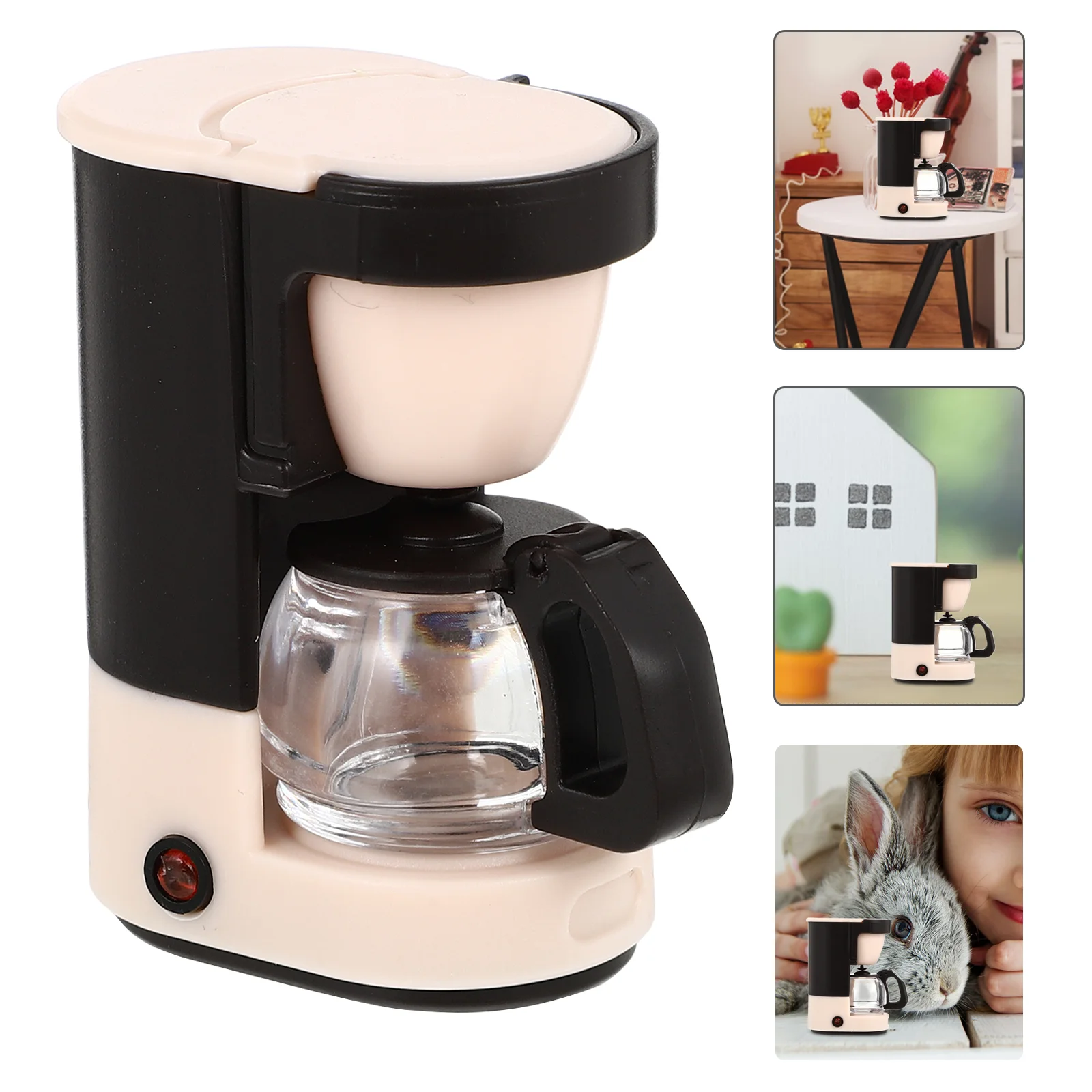 Miniature Coffee Machine Kids Kitchen Accessories Dollhouse Toys Plastic
