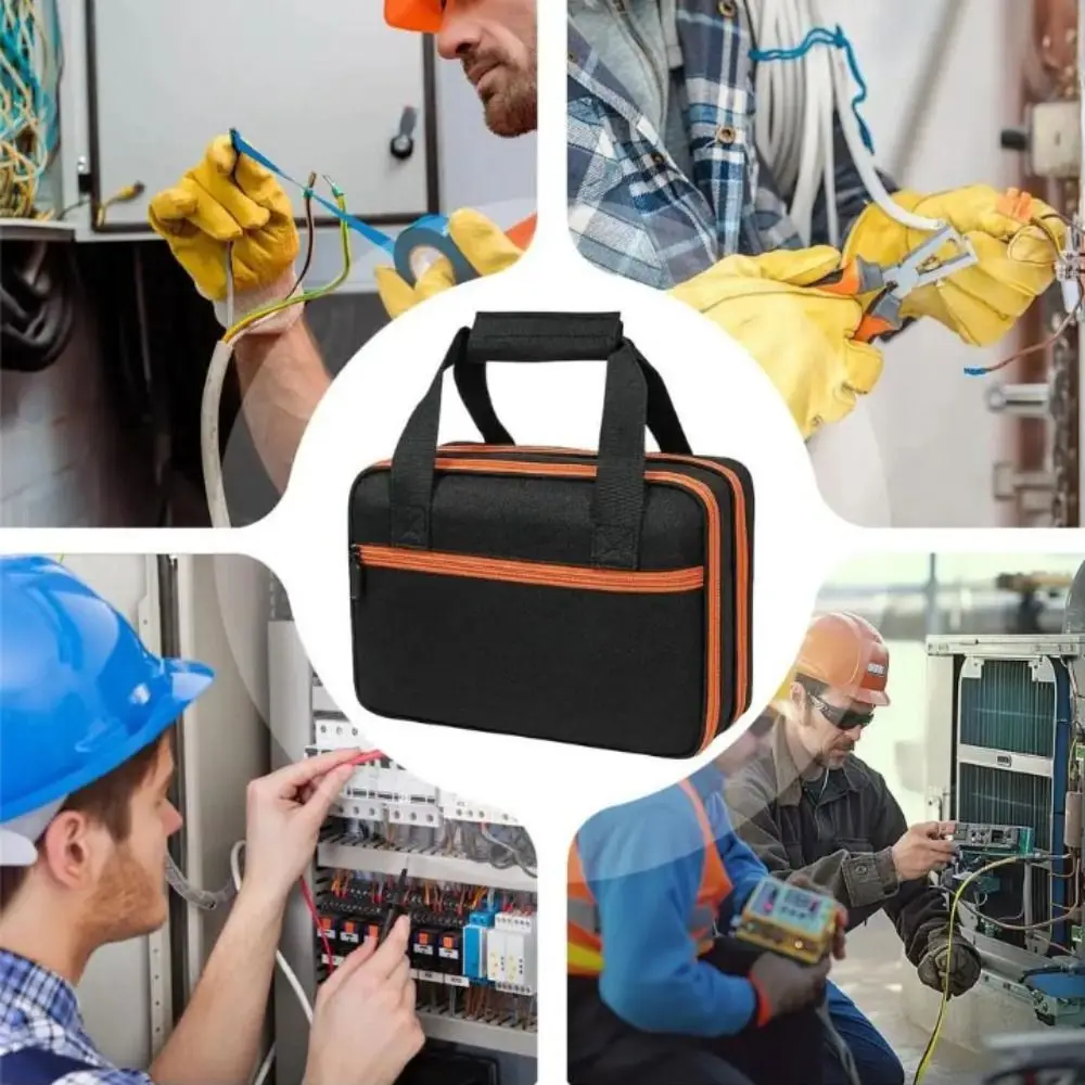 Two Layer Design Electrical Tool Bag Portable Travel Carrying Case Tool Storage Bag Efficient Organization Compatible Storage